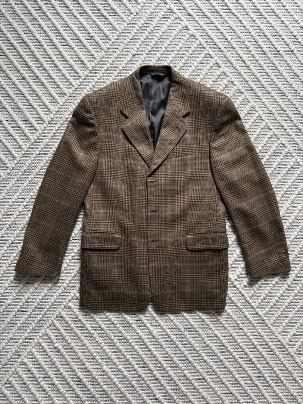 Jack Victor Wool Glen Plaid Tweed Sport Coat Brown 38R 40R Harry Rosen Canada